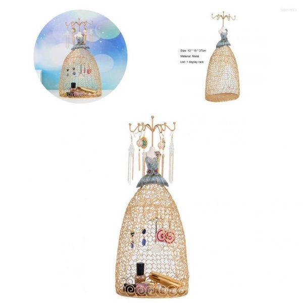 Bolsas de joalheria Innovative Gold Color Princess Dress Dress Fantasy Organizer for Desktop