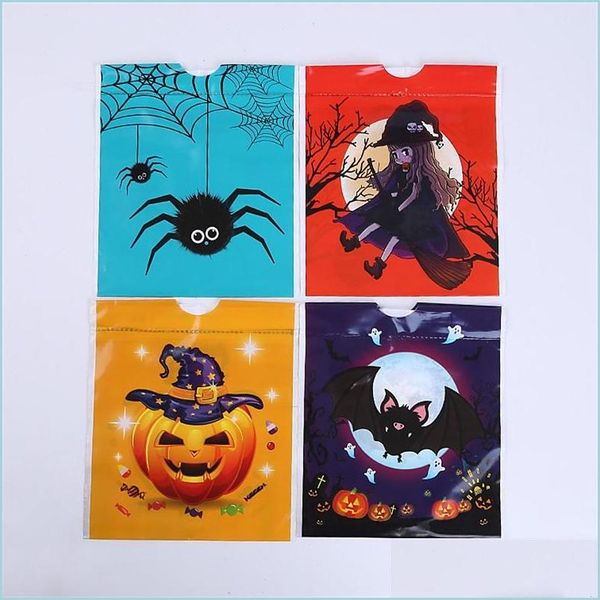 Bomboniera 50 Pz / lotto Sacchetto di Halloween Bomboniera in plastica Cartone animato Zucca Vampiro Fantasma Strega Borse Sacchetti di caramelle Regalo per bambini B3 Drop De Dhi70