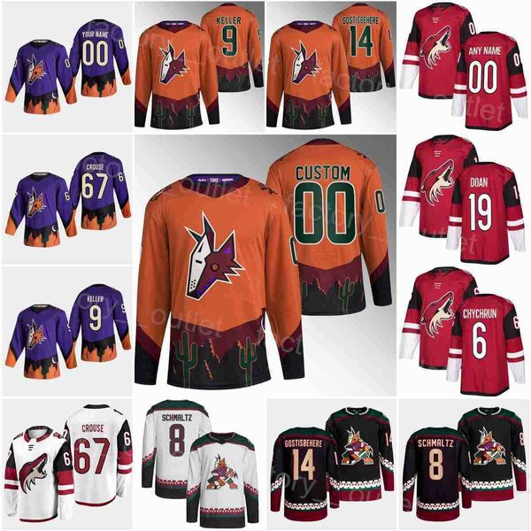 Arizona Hockey'Nhl''''coyotes Ters Retro 9 Clayton Keller Jersey 67 Lawson Crouse 72 Travis Boyd 19 Shane Doan 6 Chychrun Conor Geekie Nick