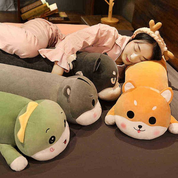 80100 cm gigante cartone animato animali peluche cuscino per il sonno farcito dinosauro cane husky shiba inu criceto vee giocattoli di peluche per bambini bambino J220729