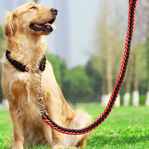 Collari per cani a doppio filo in nylon a 8 fili Guinzagli per cani di taglia media e grande Corda P Catena Catena per animali domestici durevole Vendite dirette in fabbrica