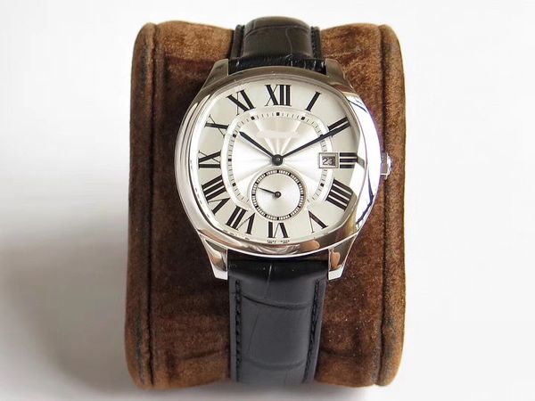 40mmx41mm homens assistir WSNM0004 WGNM0007 Caixa de a￧o inoxid￡vel Dial texturizada com cinta de couro genu￭no Autom￡tico Movimento autom￡tico Sapphire Crystal Watchwatch