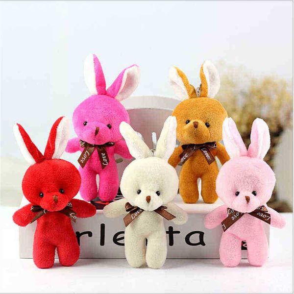 1pcs Bunny Plush Toy New City Butterfly Tie Toy Toy Toy Gristmas Gift Pired Cuddly Doll for Girls Holiday подарок 12 см J220729