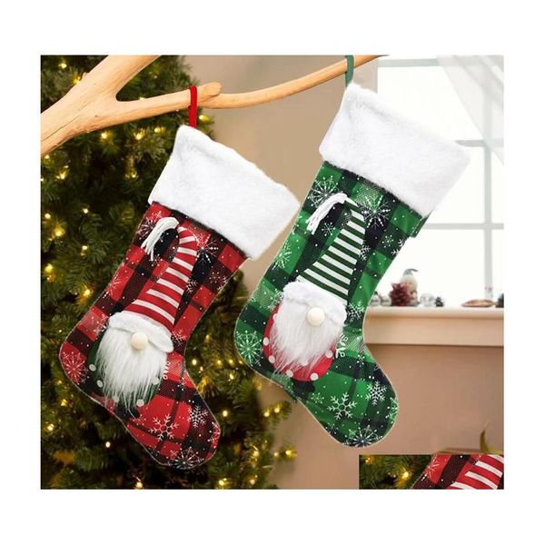 Decorações de Natal Decorações de Natal Merry Faceless Doll Gift Socks Tree for Home Ornamentos de Natal pendurado Navidad Dhdb2