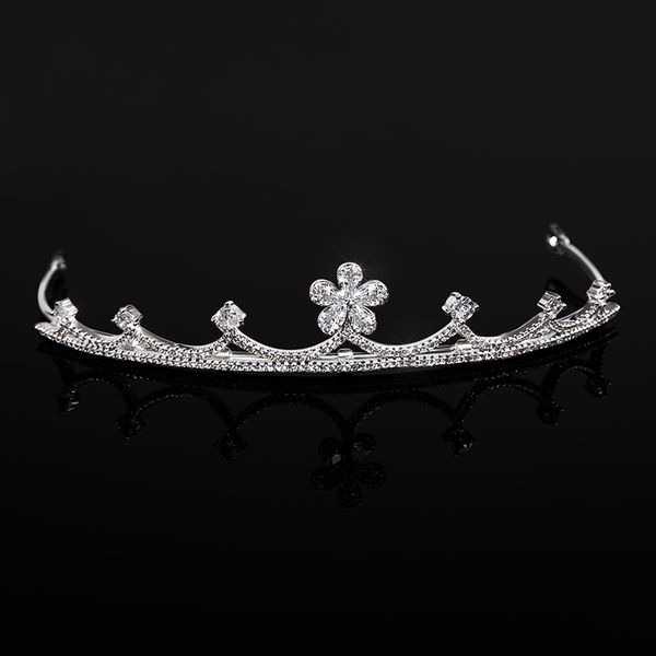 Tiaras e coroas de flores de casamento de cristal simples para a noiva, acessórios de cabelo de festas notar