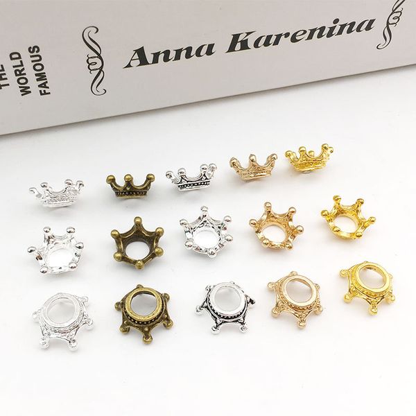 Kronen-Charms für Schlüsselanhänger, Halskette, Armband, Metall, Schmuckherstellung, Zubehör, Erkenntnisse, Komponenten, Zubehör, Weihnachtsgeschenk, Großhandel, Gold-Silber-Farbe