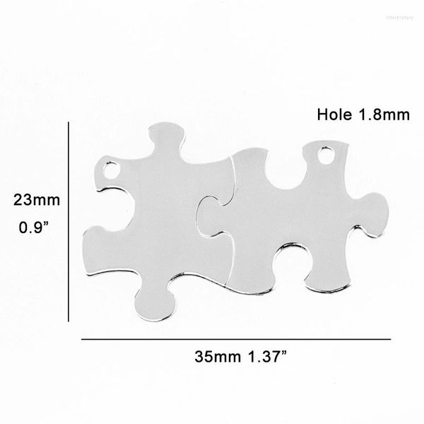 Anhänger Halsketten Puzzles Stück Halskette Anhänger Für Frauen Männer Freund Edelstahl Charme DIY Schmuck Großhandel 10 Stück