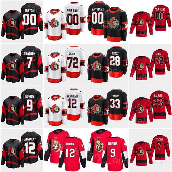 Ottawa Hockey Senators 28 Claude Giroux Jersey 72 Thomas Chabot 7 Brady Tkachuk 5 Nick Holden 12 Alex DeBrincat 9 Josh Norris 33 Cam Talbot''Nhl''Shirt