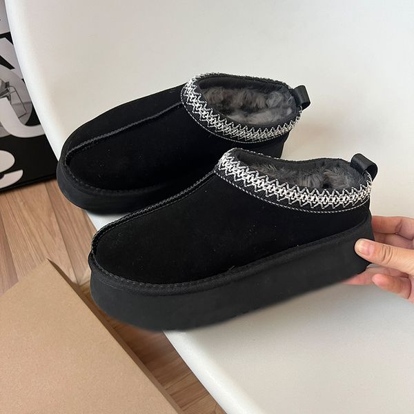 Stivali Designer Stivali da neve da donna Pantofole Tazz Semi di senape Mini Boot Platform Indoor Australia Pantofola Tasman Fluffy Slip-on Stivaletti invernali in pelliccia pigra con dimensioni della scatola 889