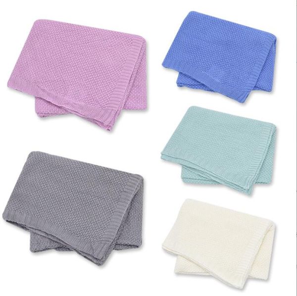 Детские бамбуковые одеяла пеленки новорожденные вязаные вязаные одеяло на кондиционере крышка коляски летнее охлаждение.