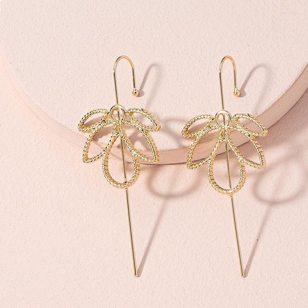 Sırtlar Küpe Trendi Deseni Kadınlar için Basit Moda Kelime Çiçek Piercing Ear Hook Küp Kelepçeleri Peri Estetik Takı