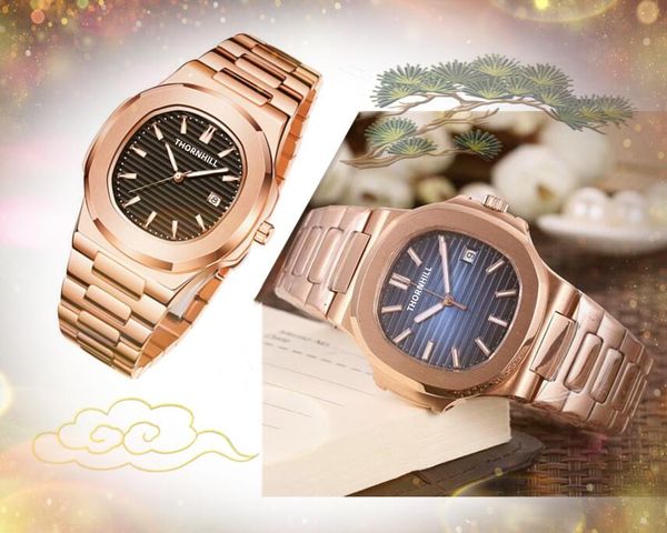 Хороший квадрат простые дизайнерские мужские часы 40,5 мм топ -модель Quartz Calendar Daydate Президент Бизнес Элегантный супер все криминальные наручные часы Montre de Luxe подарки