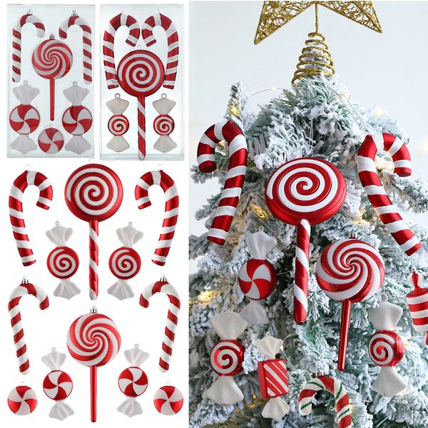 Decorazioni natalizie Mix Cute Xmas Candy Canes lecca-lecca Albero Palle Ornamento Appeso Decorazione della casa Navidad natal Noel Decor 221123