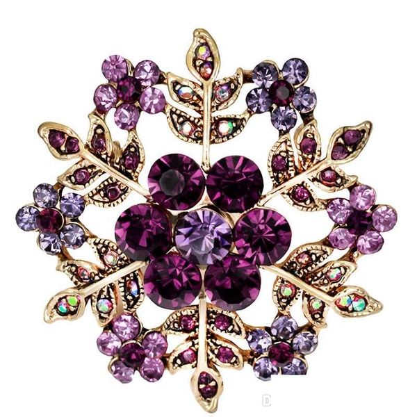 Broches Broches Flocons De Neige Broche Strass Pins De Noël Cristal Grand Flocon De Neige Hiver Neige Thème Broches Hommes Pour Femmes Drop Del Dhv4V