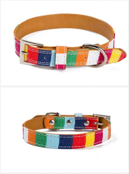 Rainbow Stripes Fashion Dog Olchars Регулируем