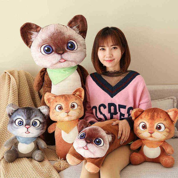 20100Cm 3D Cute Plush Cat Toys Animali di peluche ripieni Cartoon Cat Pop DoubleSide Seat Cuscino del divano Giocattoli ldren Giocattoli Regali per ragazze J220729