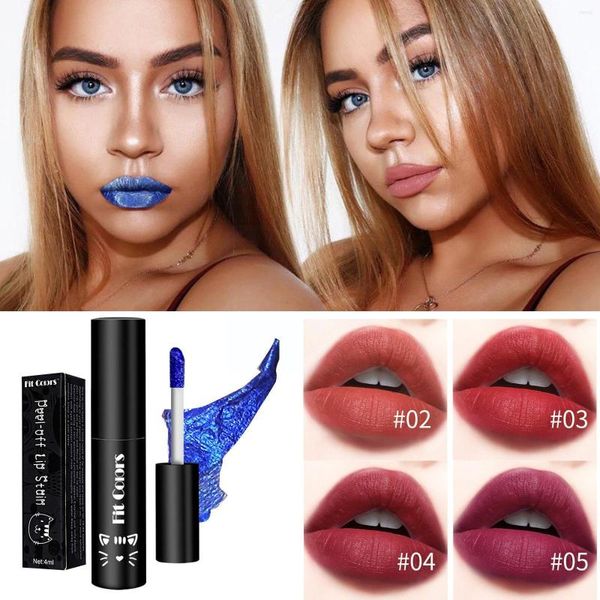 Lip Gloss İnanılmaz Soyulabilir Sıvı Ruj Yapışmaz Bardak Gözyaşı Wonder E5Z4'ün Kırmızı Blading Tonunu Ortaya Çıkarıyor