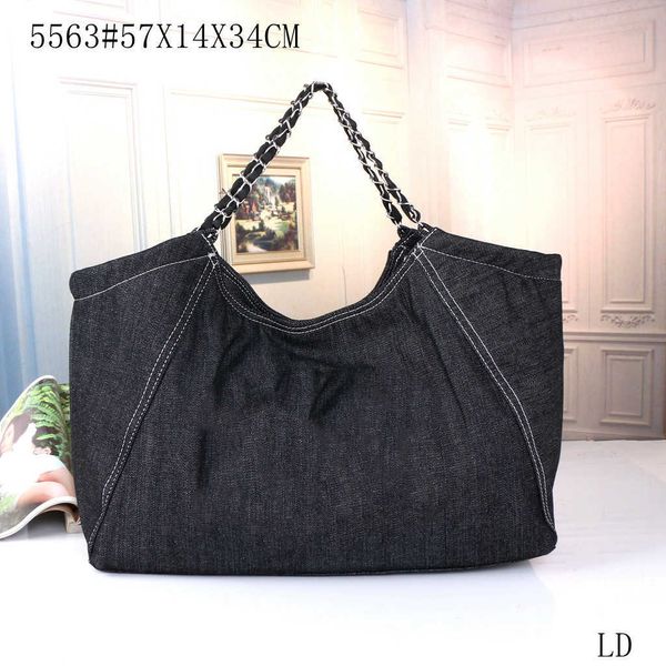 2023 frauen Luxus Marke Original Einkaufstasche Designer Tasche Weibliche Große Kapazität Kette Taschen Schwarz Denim Leinwand Casual Tote Schulter hand Taschen 102422H