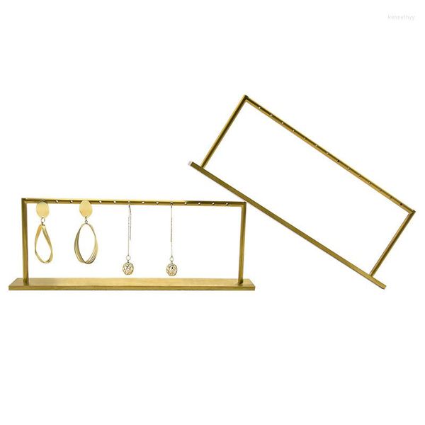 Bolsas de joalheria Brincho de metal Stand Stand Gold Color Luxury Ring Rack Rack Home Women Desk Decaration Organizer Shelf