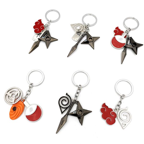 Kunai shuriken konoha ninja ninja anahtarlıklar için erkekler anahtar zincirleri laydards anime biblolar anahtarlık narutos aksesuarları kadın takılar sırt çantaları hediye