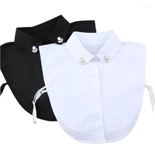 Charker colares destacáveis ​​Colar de roupas femininas Collier femme colar camisa Peter Pan Fake White Black