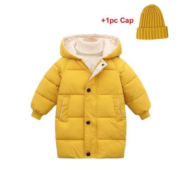 Daunenmantel Junge Kinder Winterjacken Mode Jungen Mädchen CottonPadded Kapuzenparkas Kinder Oberbekleidung Lange Mäntel Teenager Mäntel 221125