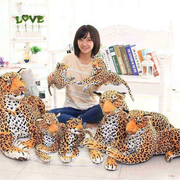 1pc simulazione divertente leopardo giocattoli peluche morbidi cartone animato animale leopardo bambola di divani per casa bambole per bambini ragazzi migliori regali j220729