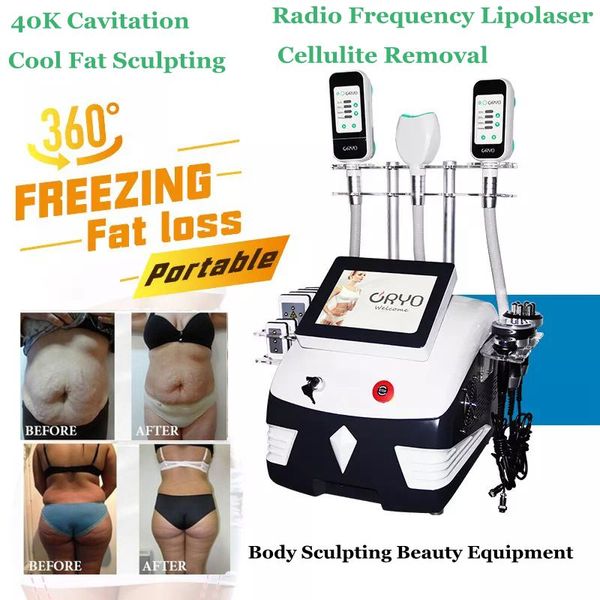 Cool Fat Sculpting Cellulite Freezing Equipment 40K Cavitation Radio Frequency Lipolaser Falten Reductionl Body Beauty Equipment