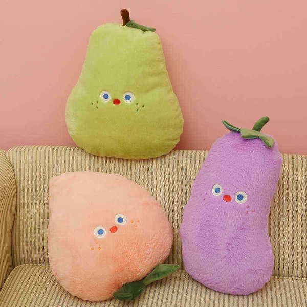 1pc красивые плюшевые фруктовые хримные баклажаны Peach Gear Toy Super Spect Prants Cushion Dipa Dofa Cushion For Ldren Gift J220729