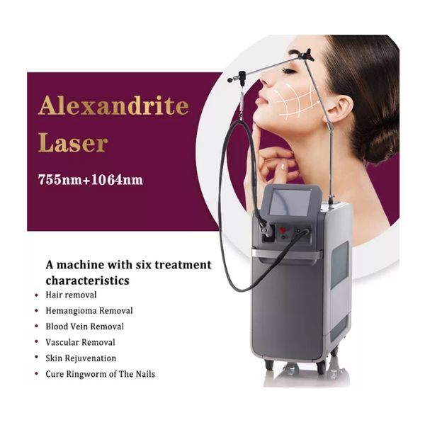 Профессионал 1064 нм 755 нм Alex nd yag лазер Александрит длинные пульсовые лазерные волосы машина для удаления волос Pro