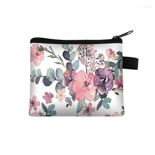 Aufbewahrungsbeutel 100 teile/los 24 Stile Kosmetische Blumen Plaid Print Sanitär Serviette Tasche Mädchen Münze Geld Karte Lippenstift Halter Beutel