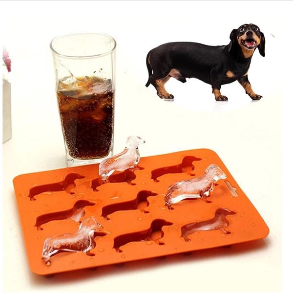 Silicone Rubber Dog Ice Cube Molde Dachshund Forma Diy Bolo Baking Candy Jello Silicone Gifts Para crian￧as