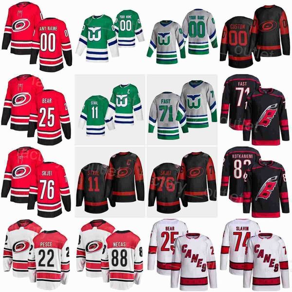 Carolina Hockey''nHl''Hurricanes Reverse Retro 74 Jaccob Slavin Jersey 76 Brady Skjei 88 Martin Necas 11 Staal 71 Jesper Fast Ethan Bear Jesperi