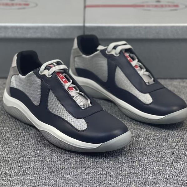 Pop-Sneaker für Herren, modische Freizeitschuhe, America's Cup-Trainer, Designer-Low-Tops aus schwarzem Lackleder, Stoff-Sneaker zum Schnüren, Outdoor-Sport, 38–46