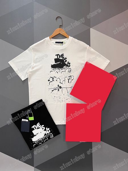 Xinxinbuy Men Designer destru￭do Tee camise