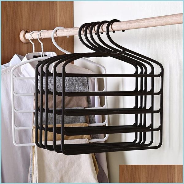 Cabides racks mtifuncional calças de plástico de plástico para cabide de roupas de guarda -roupa Organizador de armário ADT Silk Trey Storage 20 DHNWZ