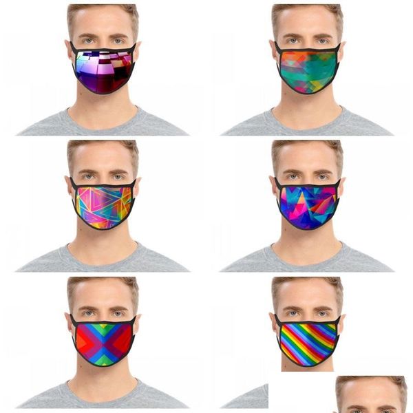 Designer-Masken wiederverwendbare Atemschutzmaske staubdicht Mascarilla Anti-Rauch-Tuch-Gesichtsmaske ADT Kinder Regenbogen Karneval Nacht Mtic Dhgarden Dhp4J