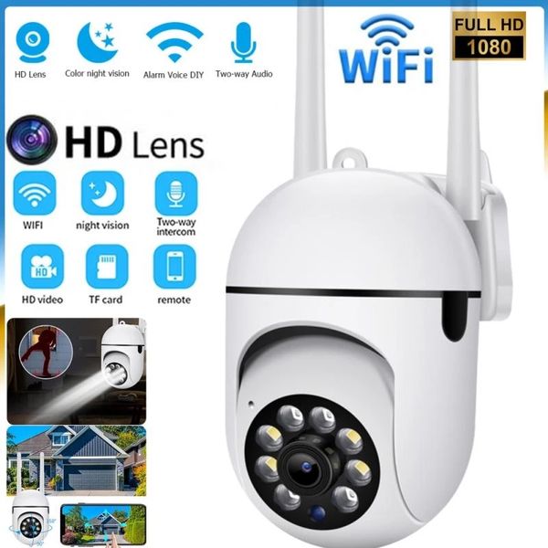 2.4G WiFi Güvenlik Kamerası Gece Görüş 2MP 1080P HD Kablosuz IP Kamera 360 Dönen Uzaktan Gözetim Kameraları Kapalı İzleme