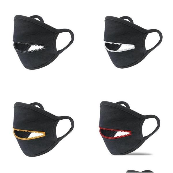 Designer-Masken, schwarze Reißverschlüsse, Mascherine-Baumwollstaub-Gesichtsmaske, Radfahren, Rauchschutz, modische Atemschutzmaske, waschbar, für Kinder, Adts Dhgarden Dh5Jk