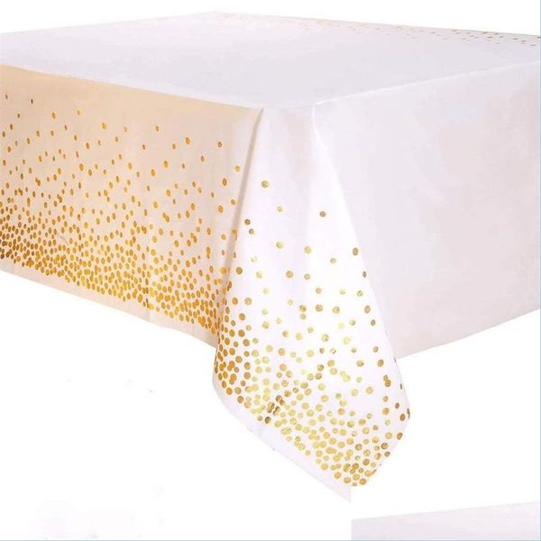 Tischdecke Dot Tischdecke Einweg Vergoldung MTI Farbe Mode Bequem Tisch Er Dekoration Küche Party Supplies Geschenke Neu 2 6W DHYFC