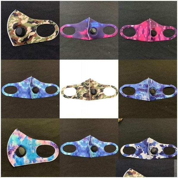 Designer-Masken Plangi Camouflage Mascherine Atemstaub-Gesichtsmasken waschbar mit Vaes Smoke Protective Summer Respirator Dhgarden Dhdlf