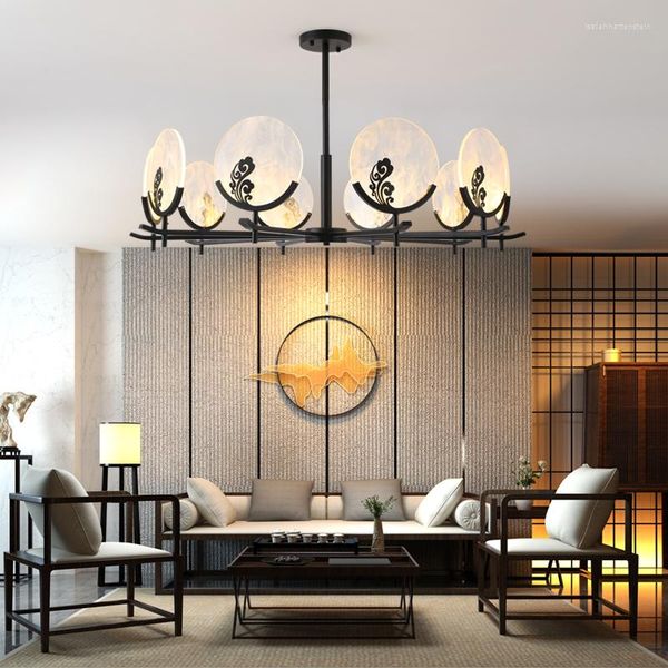 Подвесные лампы люстры китайского стиля современная минималистская гостиная лампа антикварная атмосфера домашняя столовая LB030315