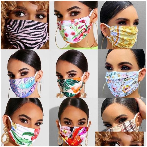 Designer-Masken, waschbar, Ohr hängend, Typ Mascarilla-Tuch, Ananas-Blumen, schützender Mund, Atemschutz, staubdicht, Gesichtsmaske Dhgarden Dh8A5