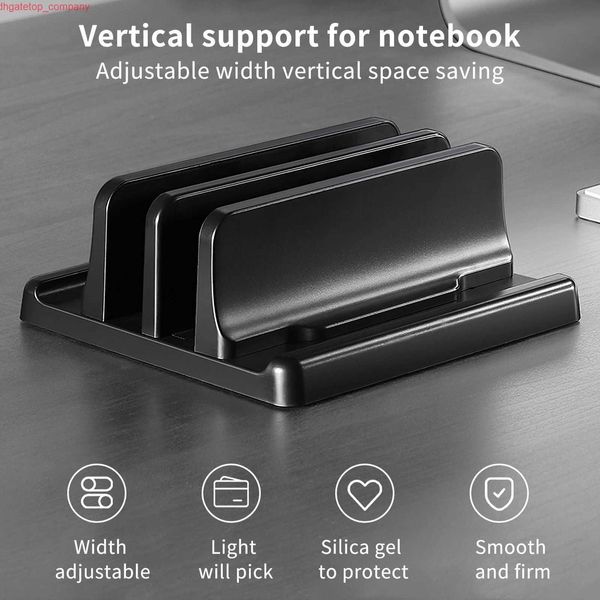 Carro Vertical Laptop Stand Stand 2 Slots Stand Stand Stand para MacBook Air Pro Ajuste Laptop para laptop para escritório em casa