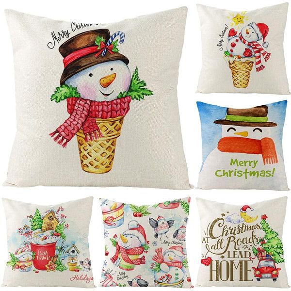 Travesseiro 2pcs Fronha de padrão de desenho animado para sofá -Sofá capa de natal decoração de casa cadeira crianças crianças presentes