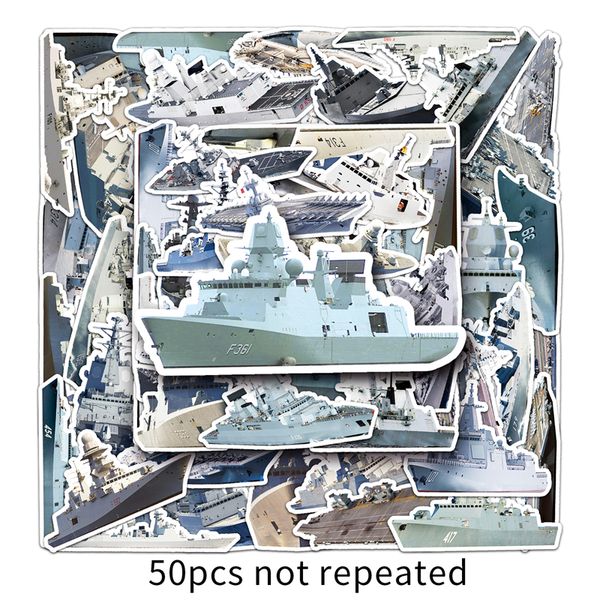 50pcs savaş gemisi etiketi savaş gemisi silah teknesi uçak gemisi grafiti çıkartmaları diy