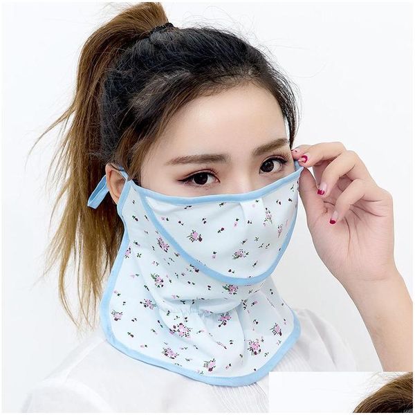 Maschere di design Designer di moda Maschera per il viso Seta di ghiaccio Mti Colori Fiore Respiratore Traspirante a prova di sole Sport all'aria aperta Ride Maschere per la bocca Dhwza