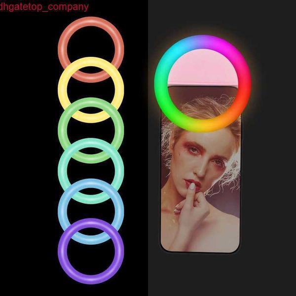 Clip per anello selfie LED per auto Ricarica USB portatile Luce di riempimento per anello selfie LED adatta a tutti i telefoni cellulari e tablet