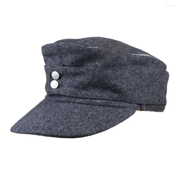 Berets wwii немецкий офицер M43 Panzer Wool Field Шляпа серебряная края