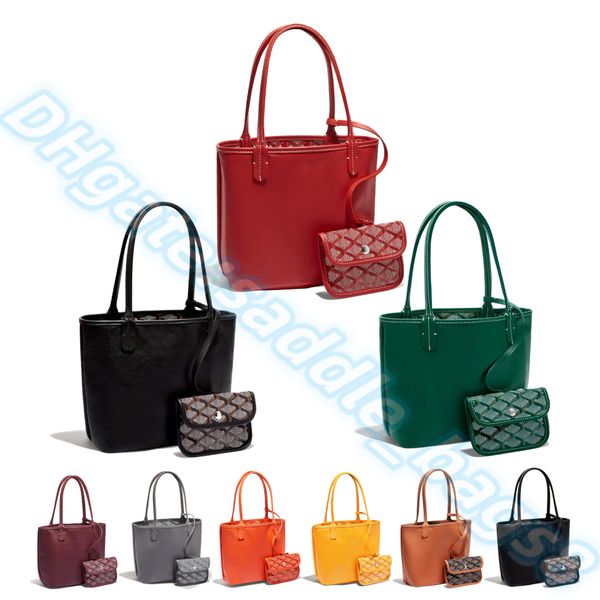 Mini sacola de compras de designer de fim de semana dupla face Moda de férias de praia de Anjou Luxos de ombro Couro genuíno Bolsa de presente de corpo cruzado Pochette Hangbag Bolsas de cesta